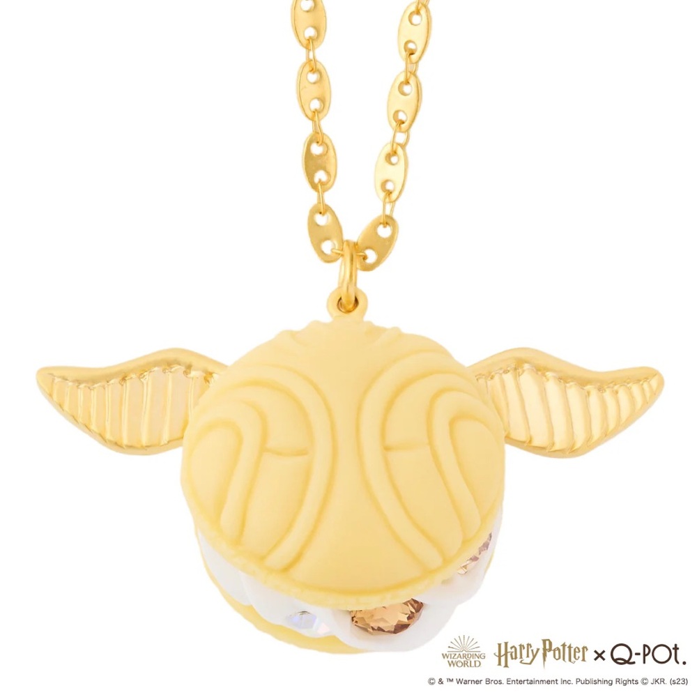 Harry Potter Golden Snitch Pendant Necklace - Yellow Gold Tone